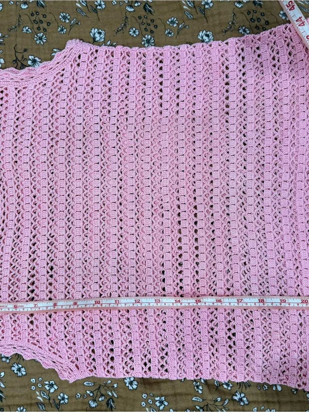 Pink Crochet Sleeveless Knit Top - Picture 9 of 9